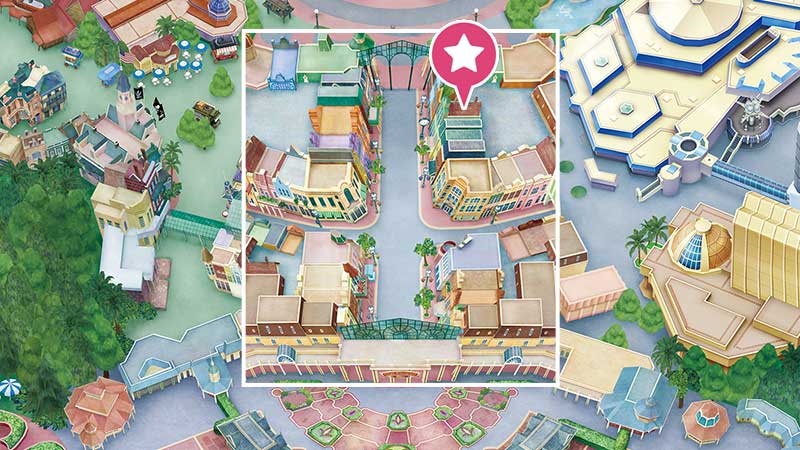東京ディズニーランド「れすとらん北斎」場所をチェック