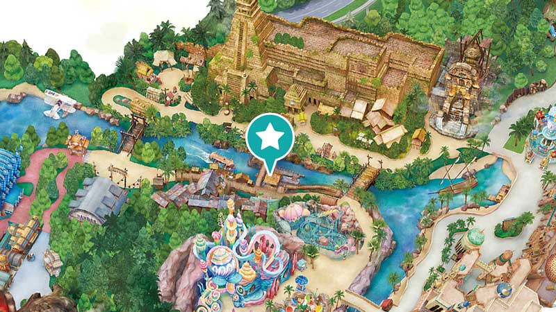 ディズニーシー・トランジットスチーマーライン（ロストリバーデルタ）乗り場の位置