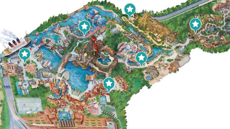 ディズニーシーのペットボトル飲料販売機の位置