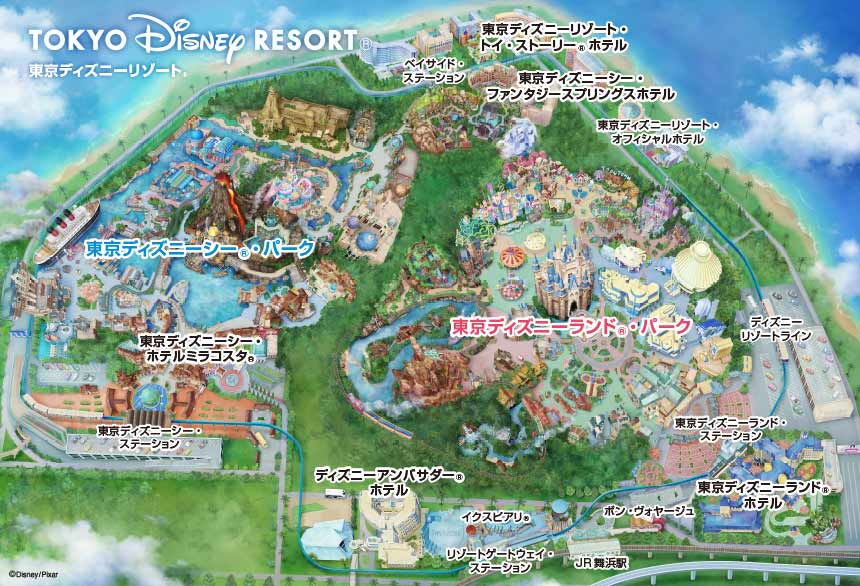 ディズニーランドとディズニーシーではどちらが広い？