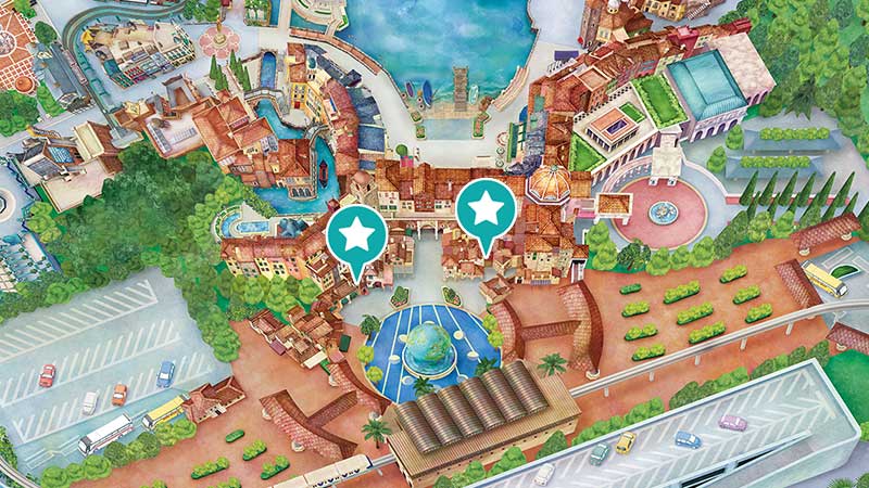 ディズニーシーのパークエントランス付近の水飲み場