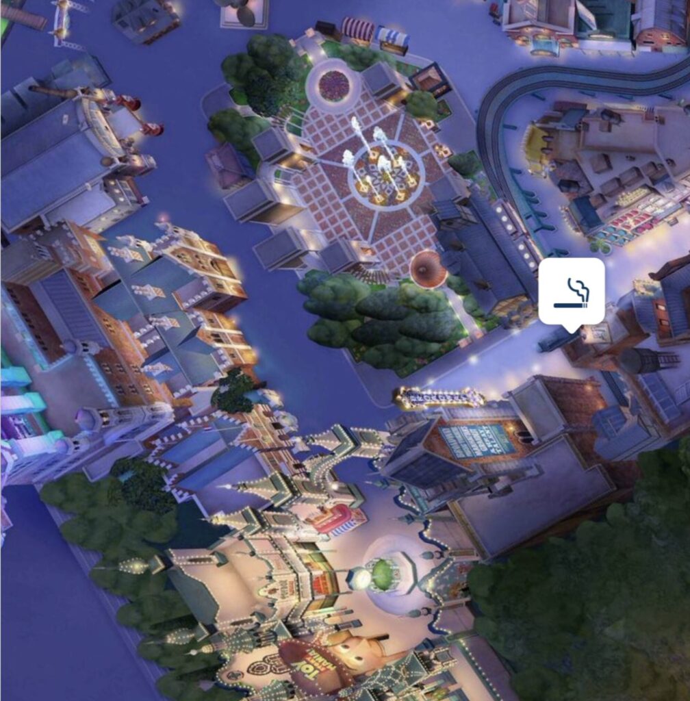 ディズニーシーの喫煙所（アメリカンウォーターフロント）