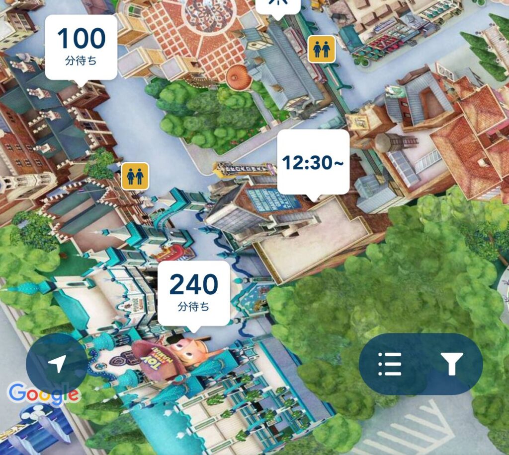 平日の待ち時間と休日の混雑状況や待ち時間の目安(トイ・ストーリーマニア)