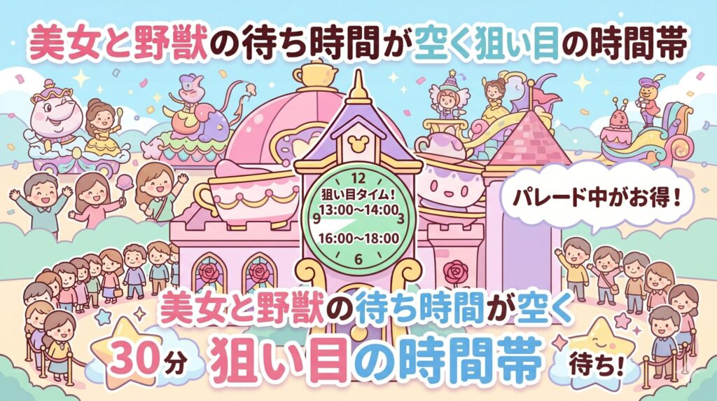 美女と野獣の待ち時間が空く狙い目の時間帯